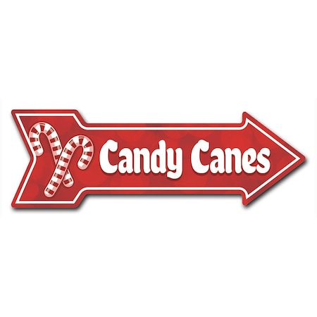Candy Canes Arrow Decal Funny Home Decor 24in Wide